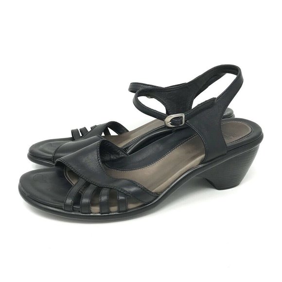 Dansko Ankle Strap Sandals Black Block Heels 11 - Picture 4 of 9